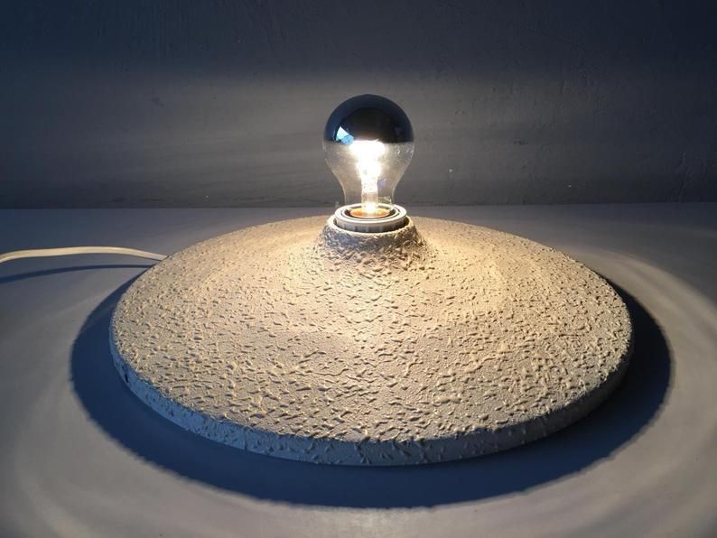Harvey Guzzini Semi Transparent Plastic Italian Table Lamp   60s Made In Italy photo Lighting