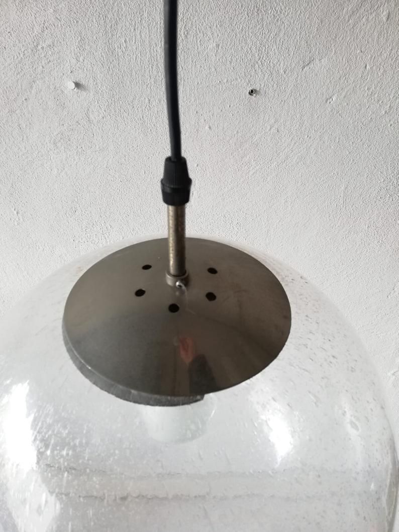 Limburg Air Bubble Glass Ball Shape Iconic Pendant Lamp   1970s Germany photo 316.2