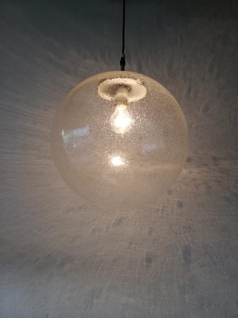 Limburg Air Bubble Glass Ball Shape Iconic Pendant Lamp   1970s Germany photo buy