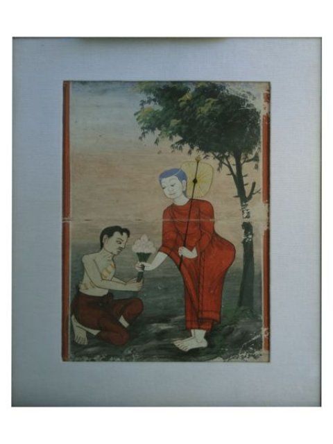 Thai Mythological Drawings Framed X 2