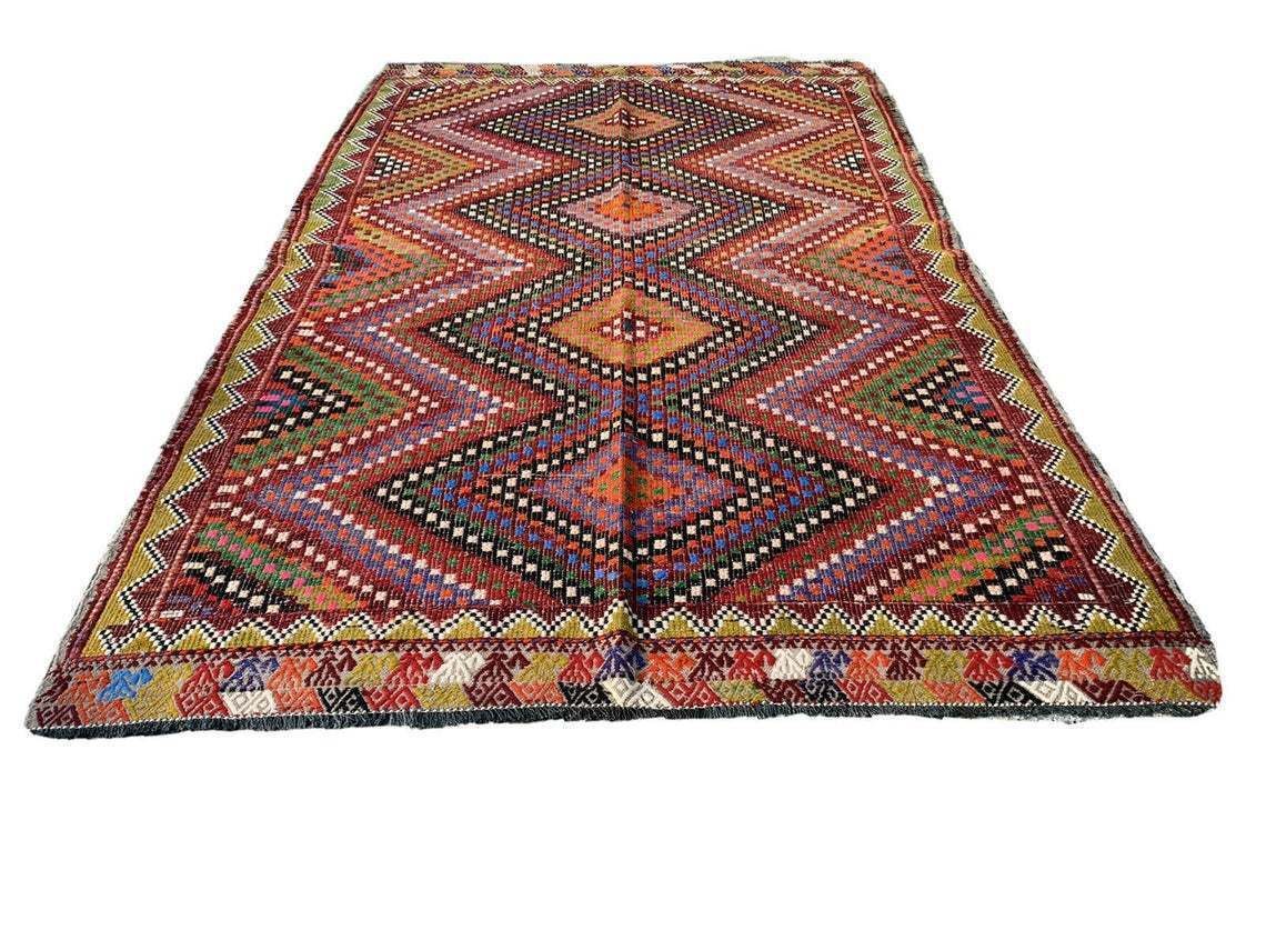 Traditional Vintage Turkish Kilim Rug 260x160 Cm