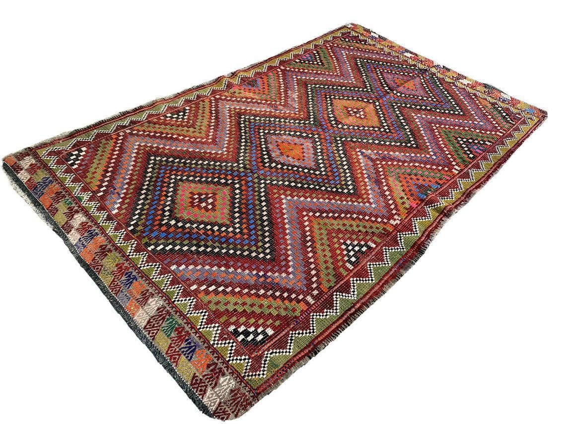 photo for sale Traditional Vintage Turkish Kilim Rug 260x160 Cm