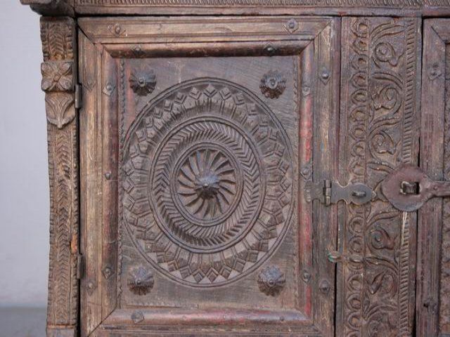 1802.0 Carved Wooden Chest Of Old Elements photo