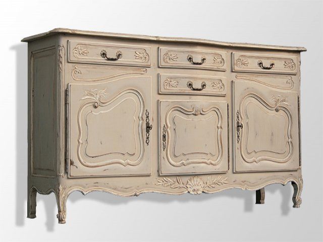Sideboard Louis XV Style Putty Lacquered