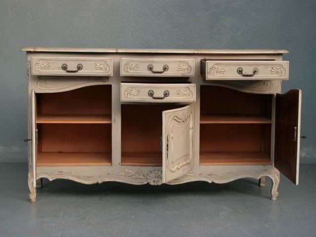 Sideboard Louis XV Style Putty Lacquered photo vinterior