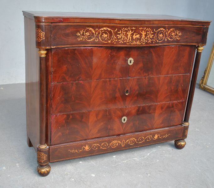 Xi Xth Flamed Mahogany Chest Of Drawers photo for sale