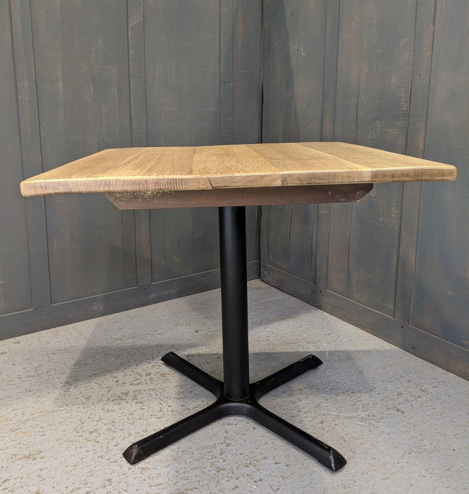 Solid Oak Plank Top Pedestal Table photo for sale