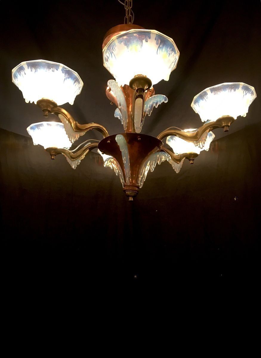 Art Deco French Chandelier photo vintage