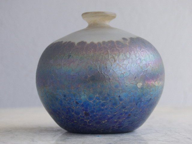 Ball Vase In Iridescent Glassware