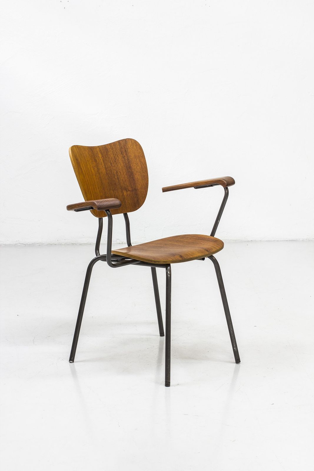 Swedish Tubular Steel And Teak Armchair photo for sale