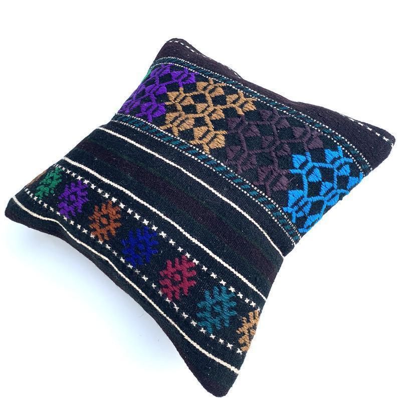 Kilim Pillow Moroccan Cushion 40x40 Kilim Pillows Kelim  Housse De Coussin Rug Pillow Turkish Cushion photo Textiles