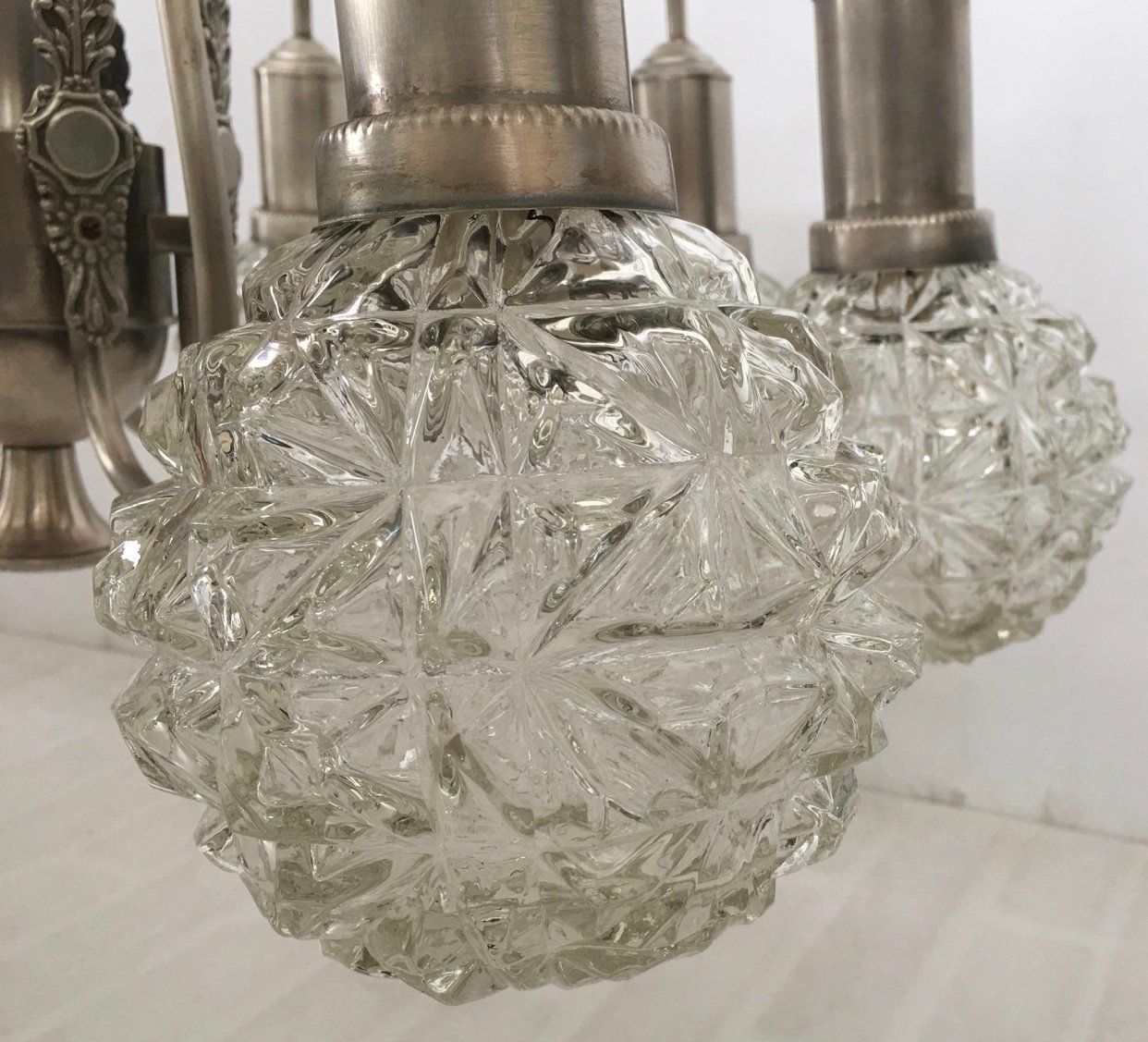 Art Deco Spinnenplafondlamp, Jaren 1960 photo vintage