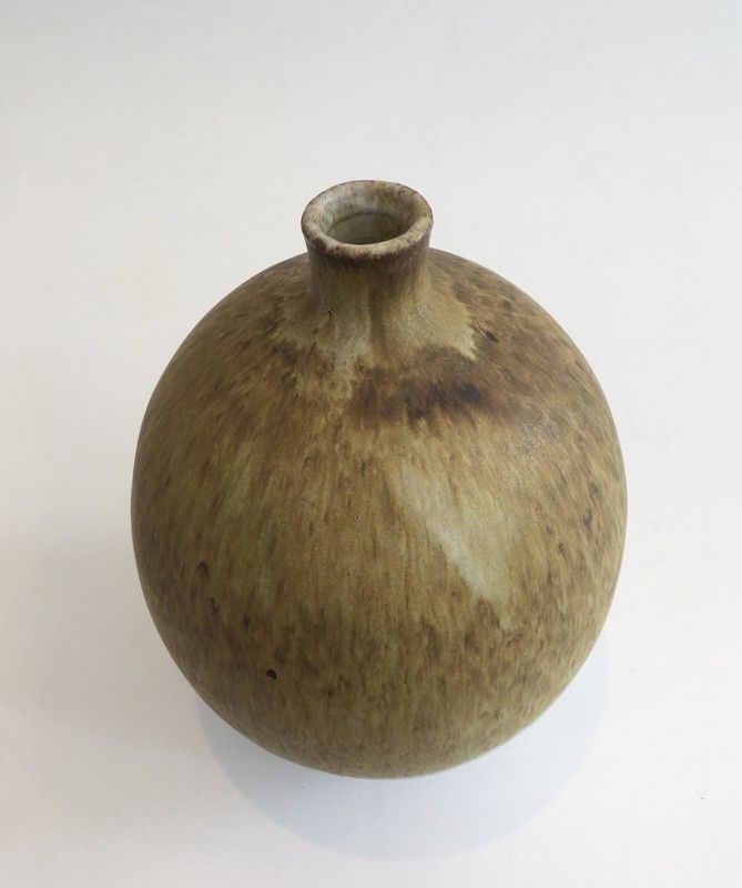 Edouard Chapallaz. Small Sandstone Single Flower Vase. Signed By Swiss Artist Edouard Chapallaz And Stamped Chapallaz Duillier. Switzerland. Circa 195 photo for sale
