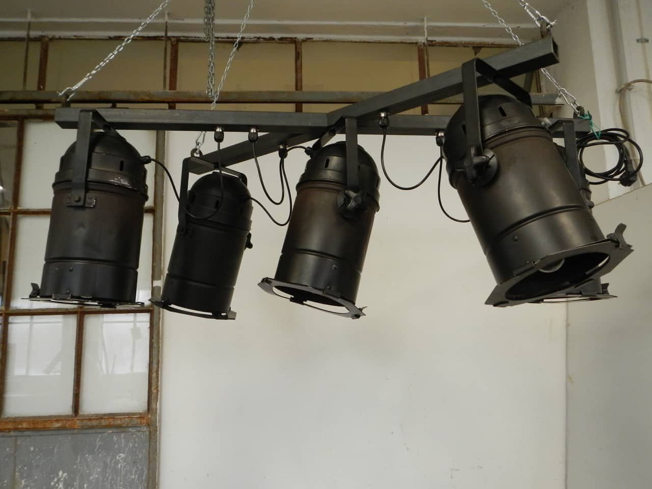 Italian Industrial 5 Light Ceiling Lamp, 1970s photo furniture