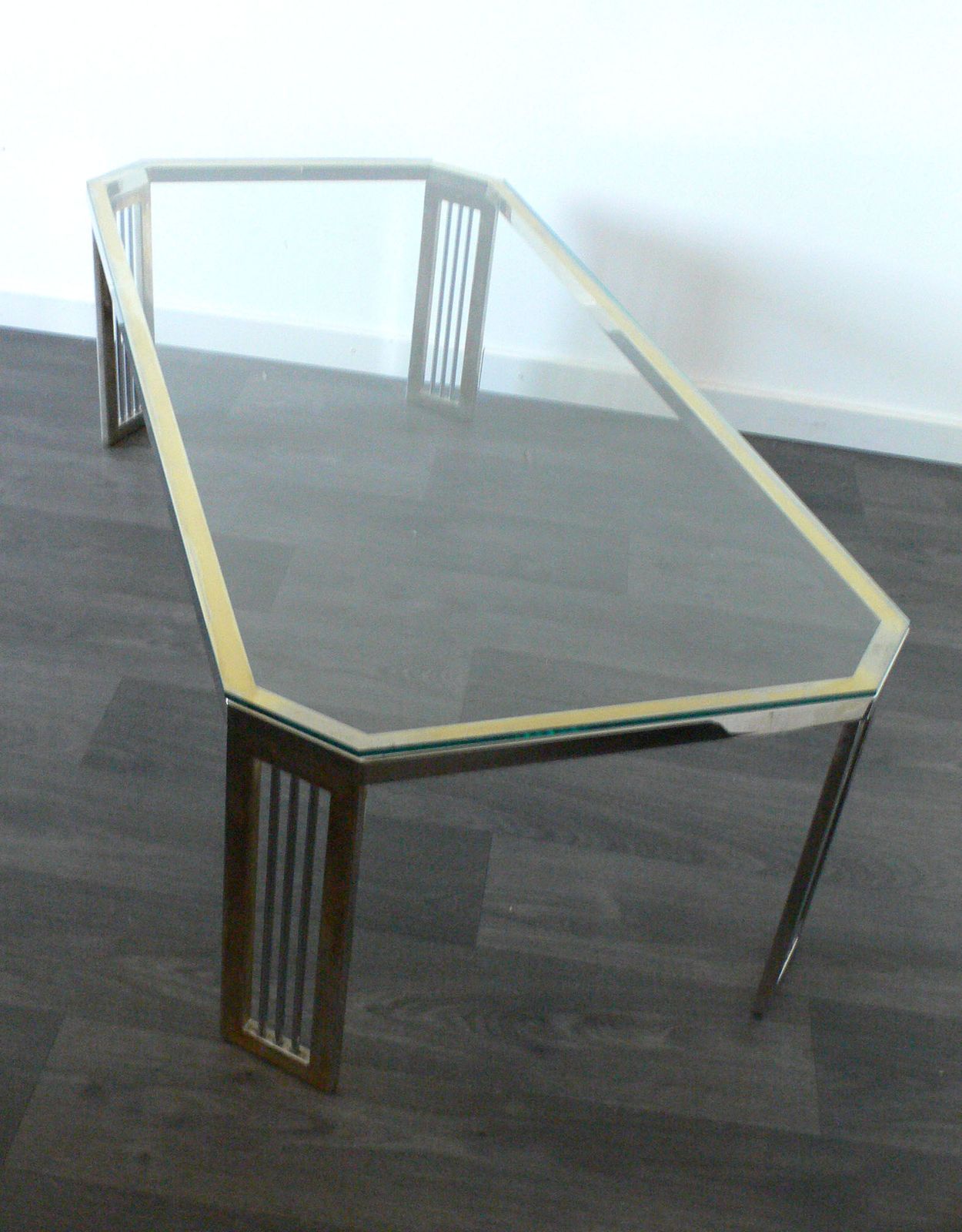 Mid Century Design Hollywood Regency Salontafel Van Messing En Glas, Jaren 1980 photo Meubels