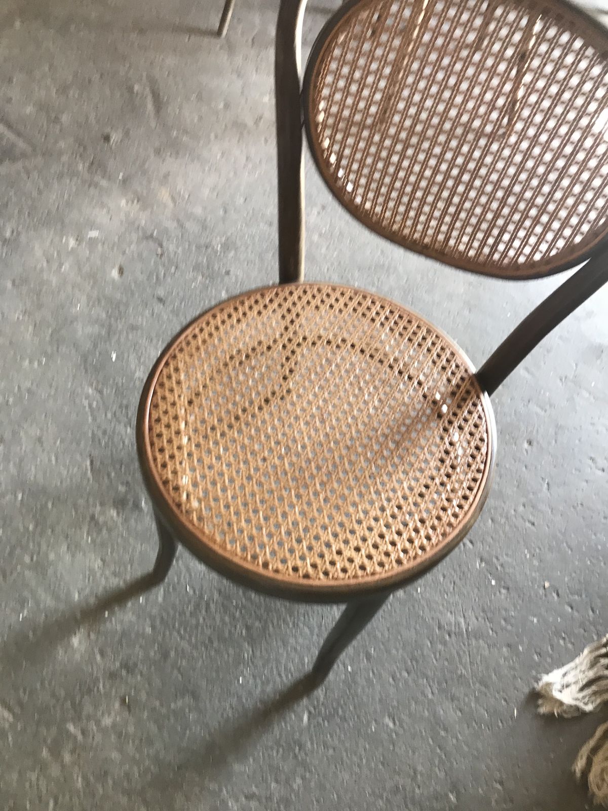 Furniture Oval Dining Table And 6 Chairs In Wood Cane, Germany, 1970s photo