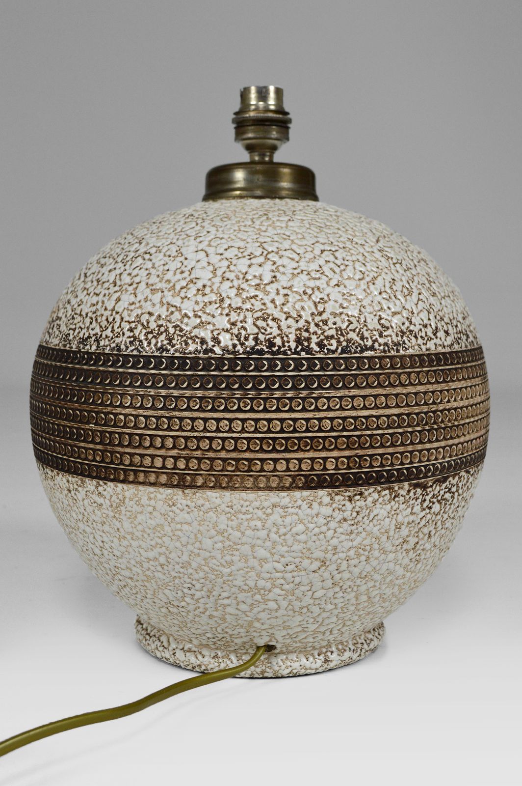 Art Deco Ceramic Table Lamp In The Style Of Jean Besnard, France, Circa 1930 photo for sale