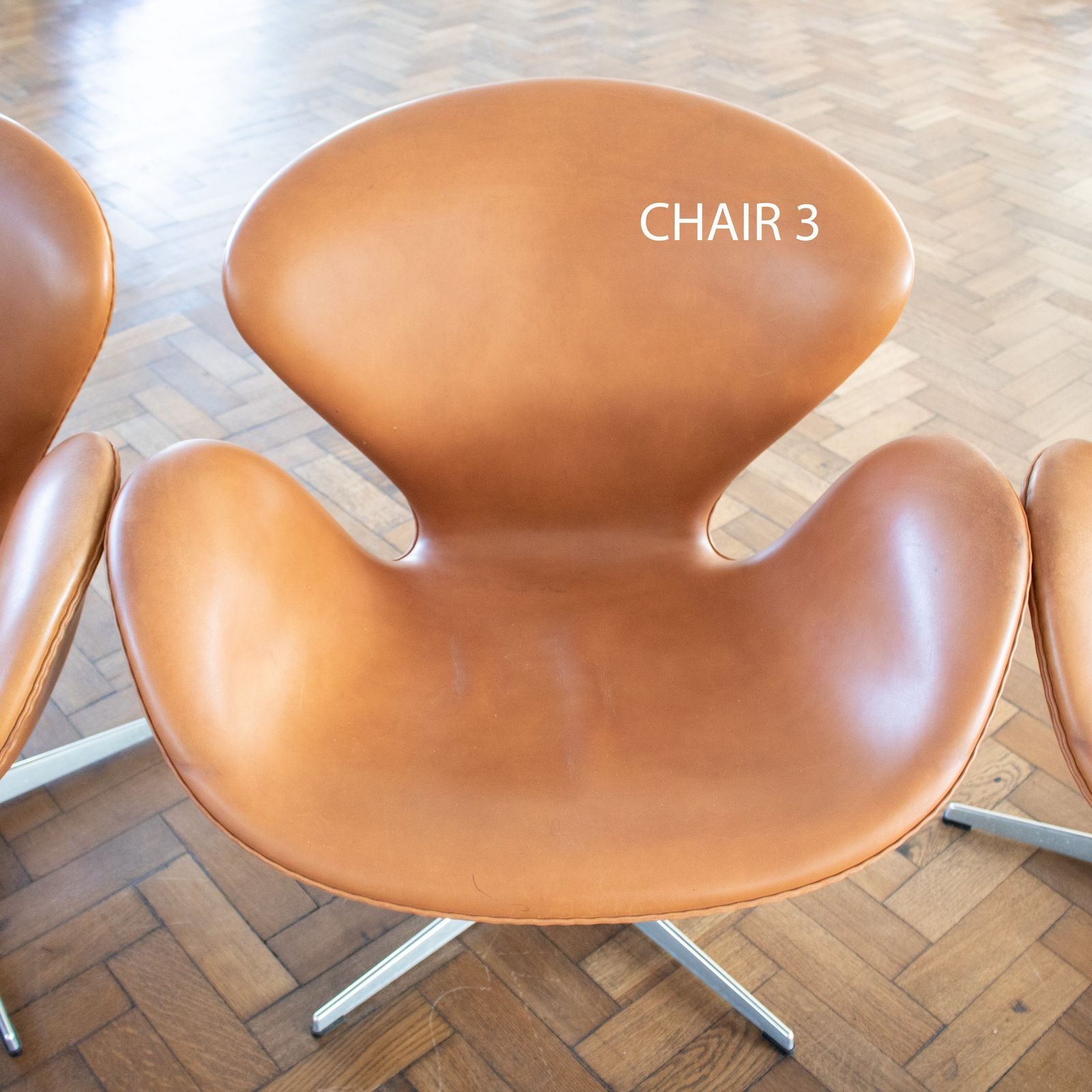 Republic Of Fritz Hansen Swan Chairs In Leather (Sef Of 4) photo buy