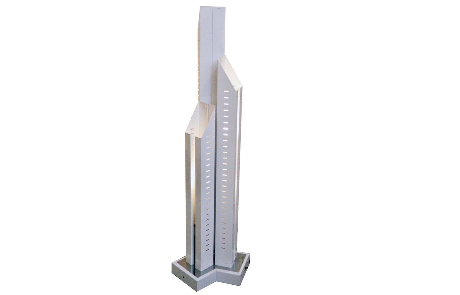Skyscraper White Lacquered Metal Floor Lamp photo for sale