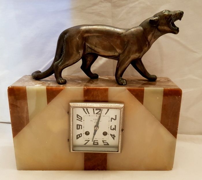 Art Deco Panther Clock
