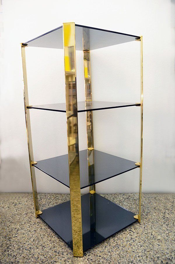 Crystal And Brass Shelving System From Gallotti & Radice, 1970s photo Furniture