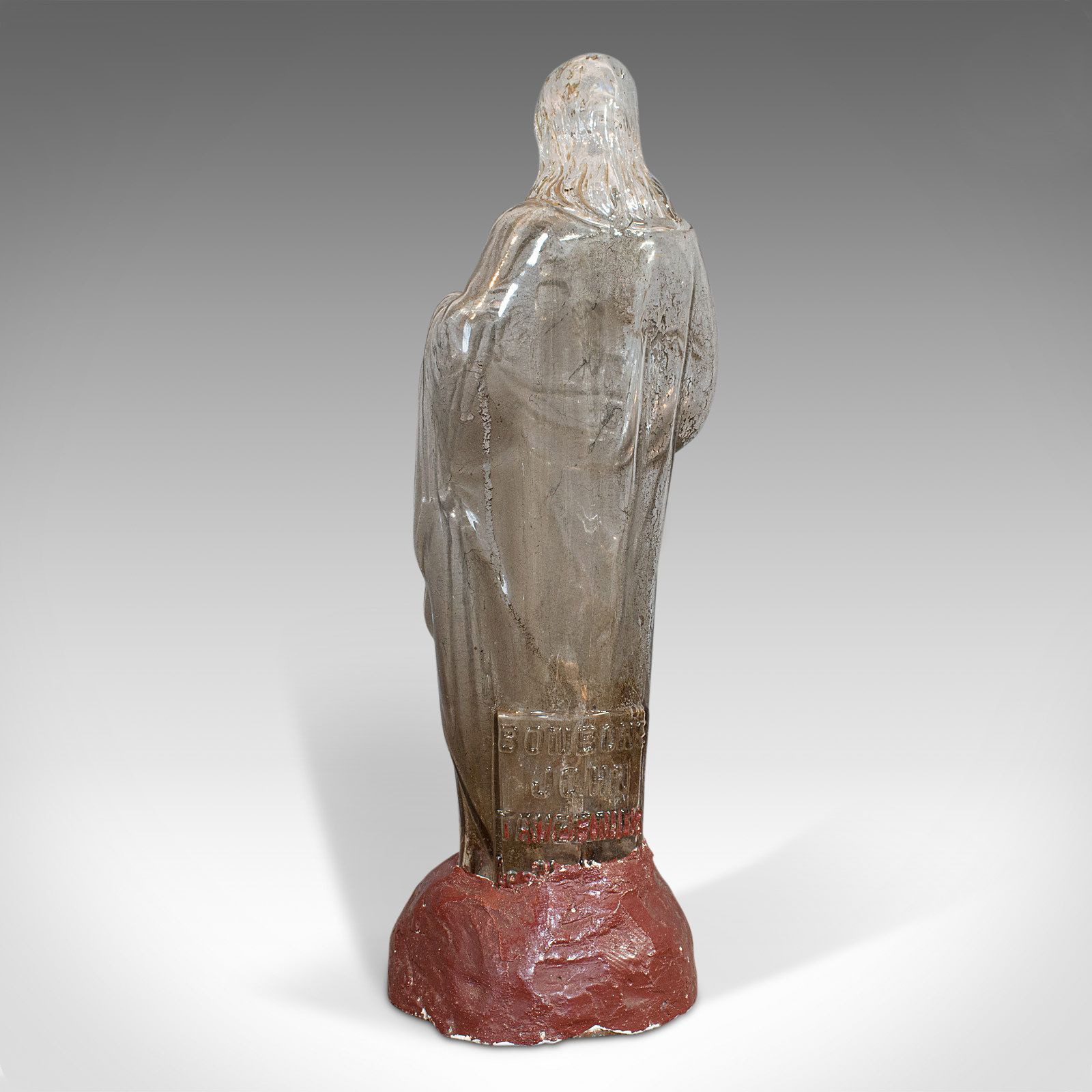 photo furniture Antique Bonbon Jar, French, Glass, Fin De Siecle, Statue, Jesus Christ, 1900