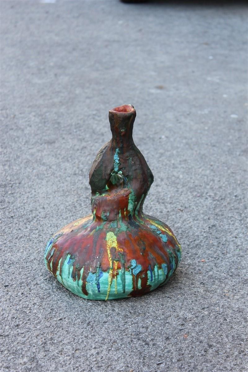 photo for sale Italian Midcentury Vase Abstract Sculture Multi Color Salvatore Meli Style