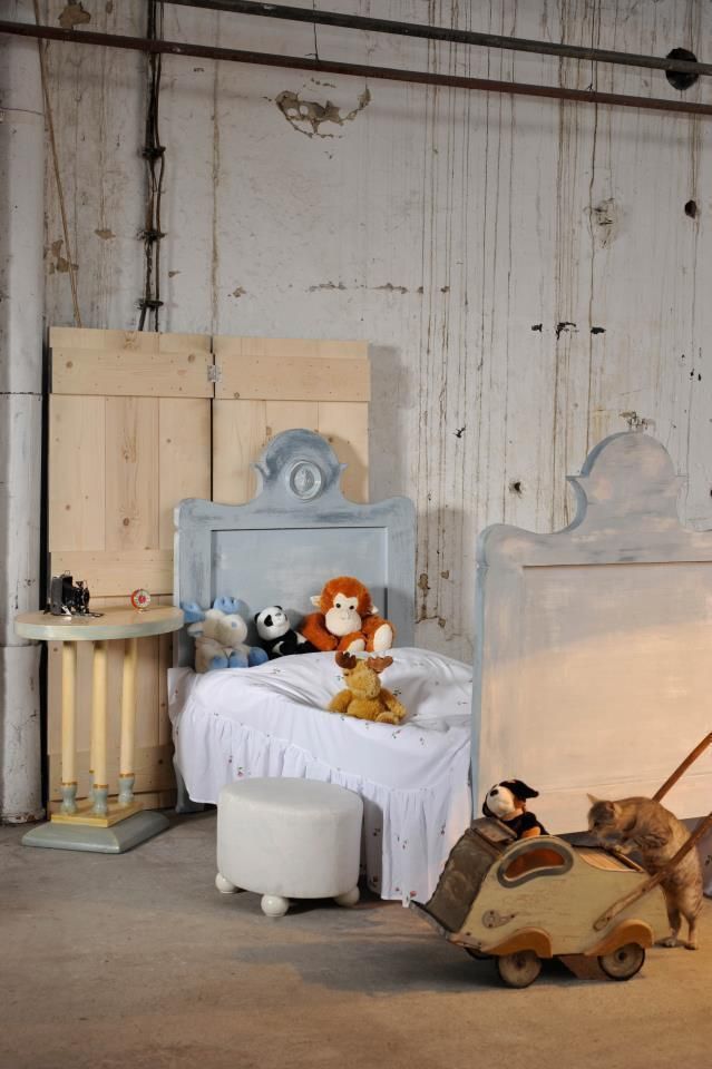 Antique Shabby Chic Aqua Blue Bed . photo furniture