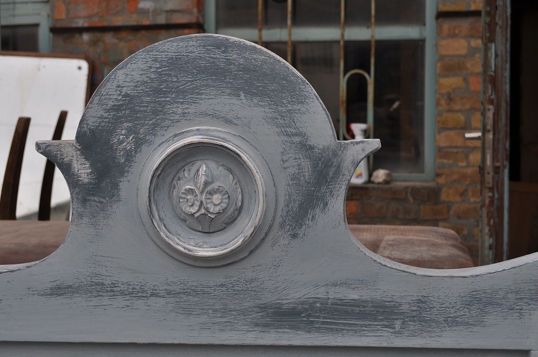 Antique Shabby Chic Aqua Blue Bed . photo for sale