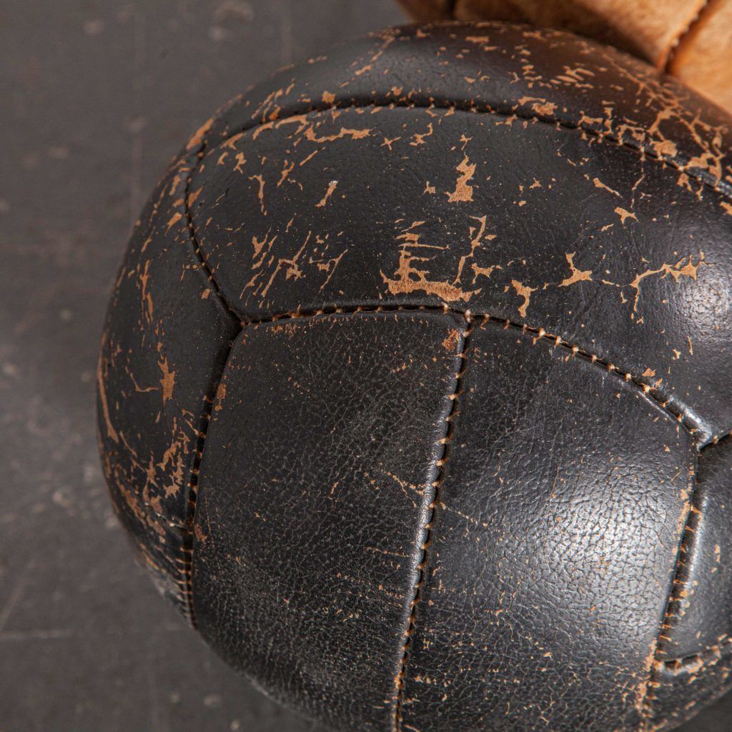 1950’s Small Czech Leather Medicine Balls – Decorative photo vinterior