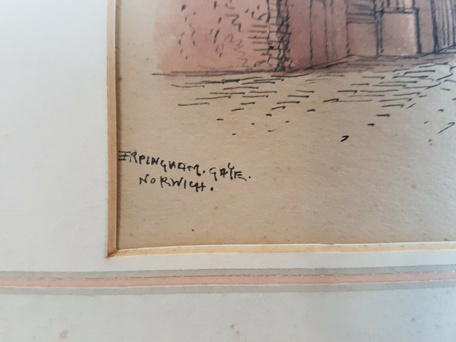 Pen And Ink Drawing By Edward Charles Pococke. Gates Of Norwich photo 120.0