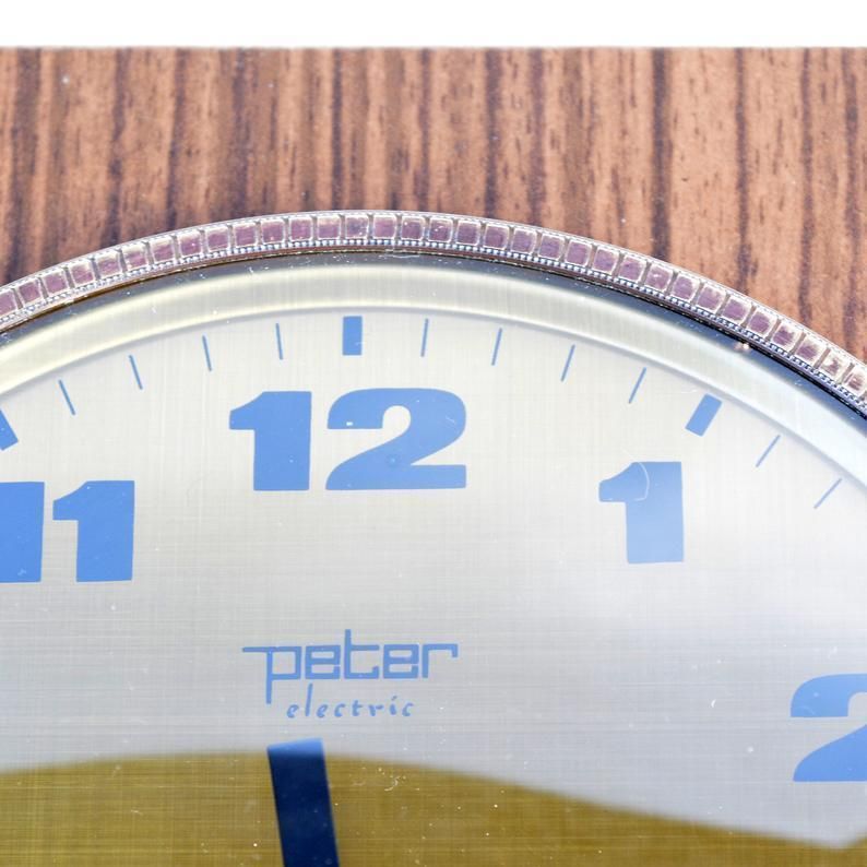 Peter Electric Wall Clock In The Style Of Brusel, Germany 70s photo Home Decor