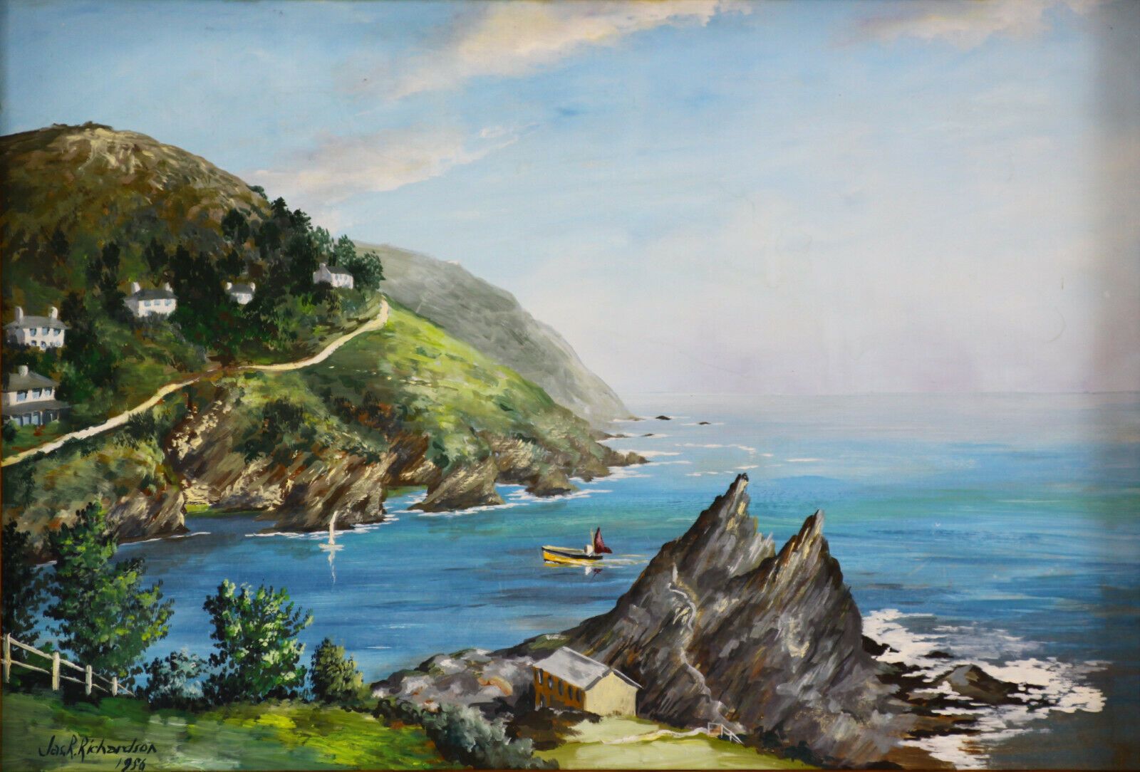 Oil On Board By Jas (James) R Richardson. The Old Net Loft, Chapel Rock, Polperro photo furniture
