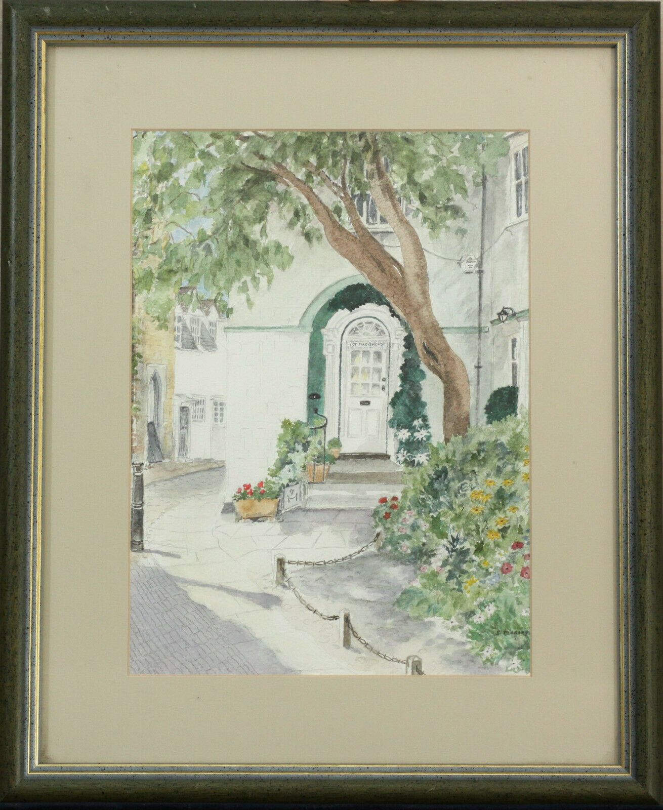 Watercolour And Pencil By Susan Massey. Titled, "St Mary's House, Rye"