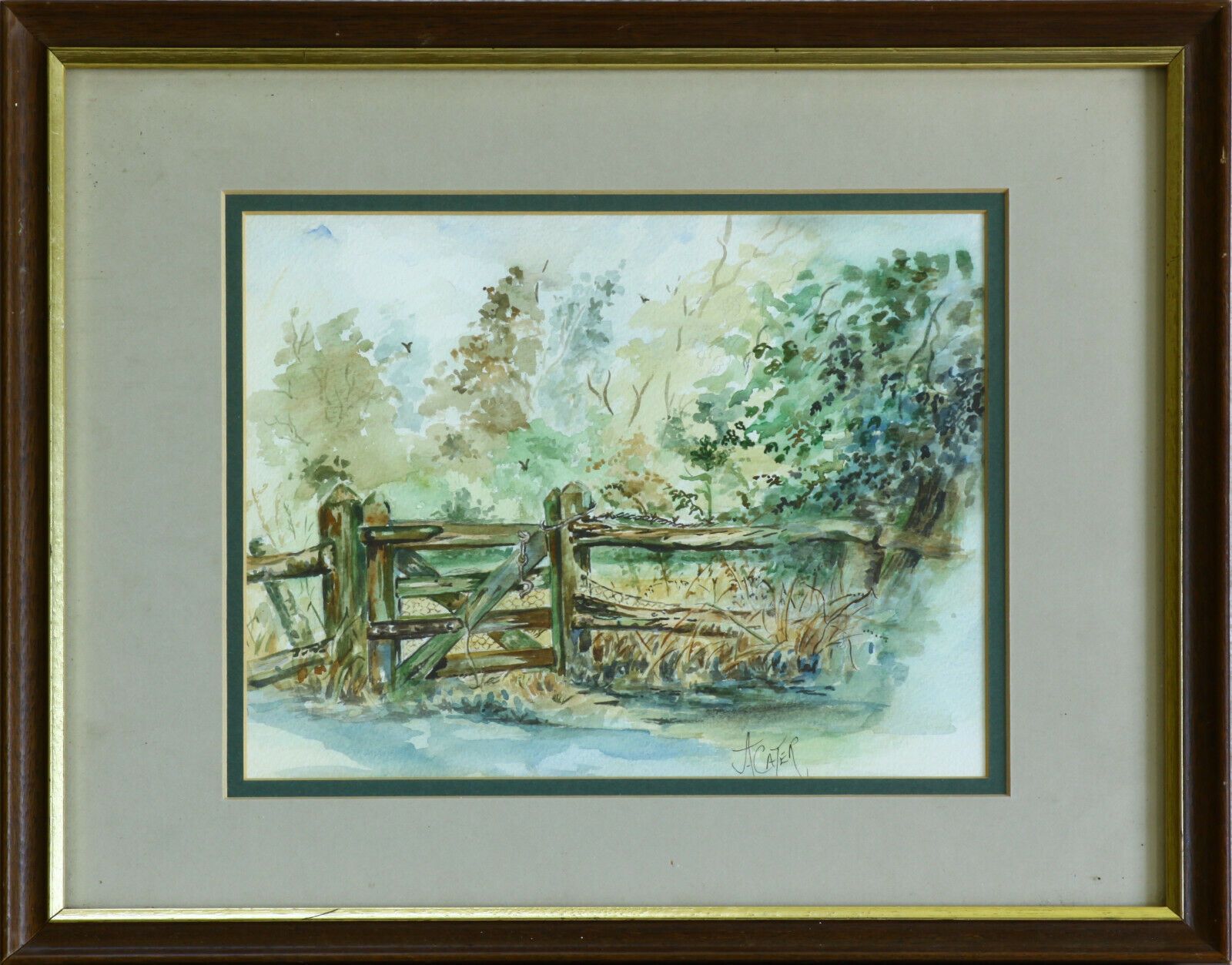 Watercolour By Jacqueline Cater. Countryside Gate.