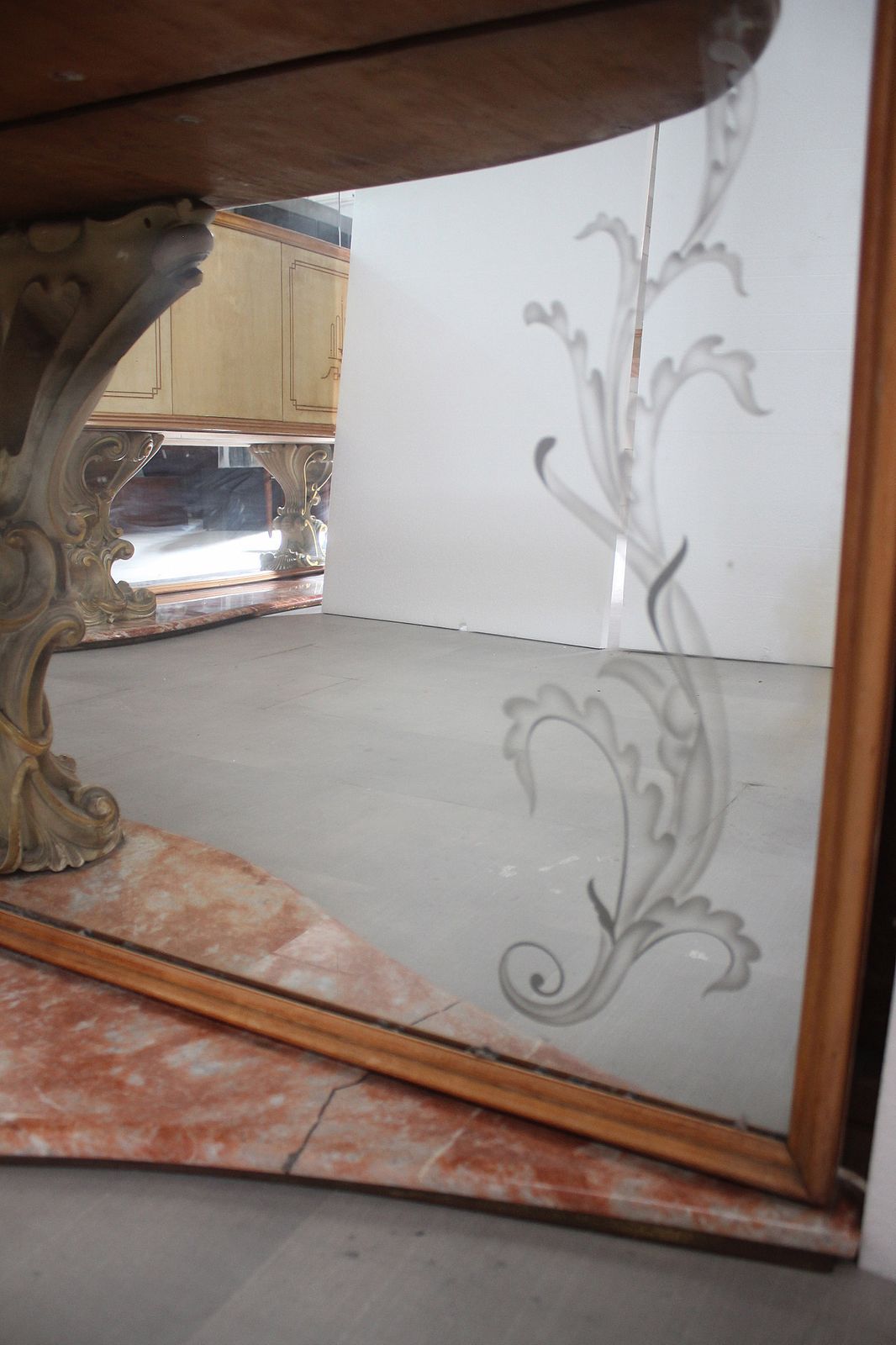 Console With Mirror Of La Permanente Furniture Cantù, 1940s photo vintage