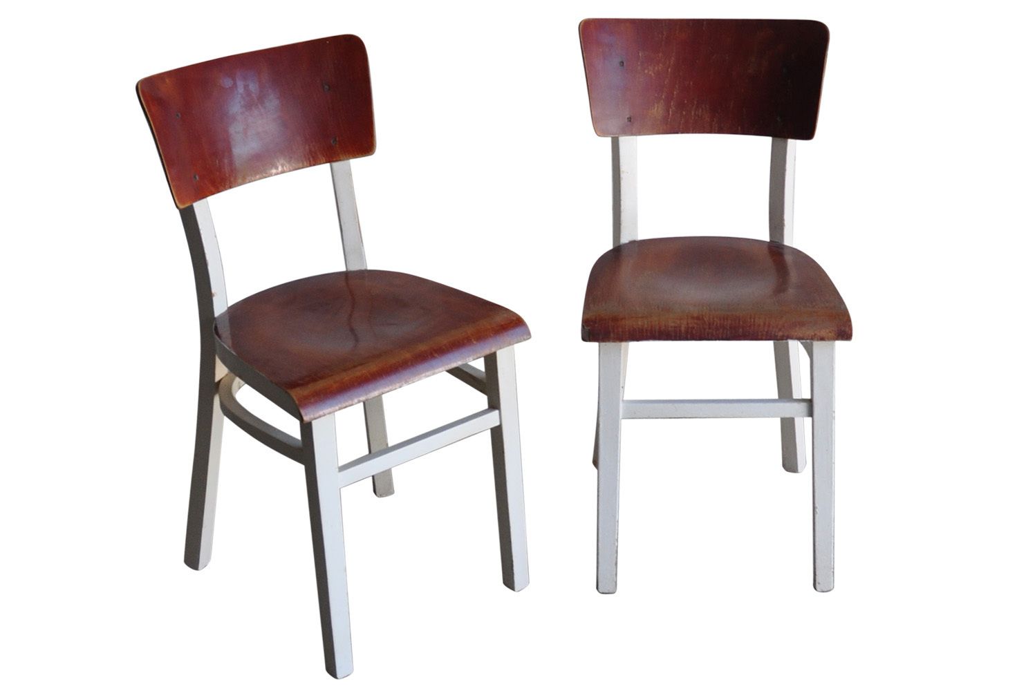 Painted Pine Retro Chairs, Pair