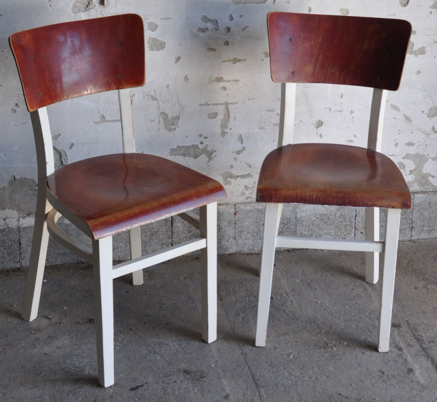 Painted Pine Retro Chairs, Pair photo Furniture