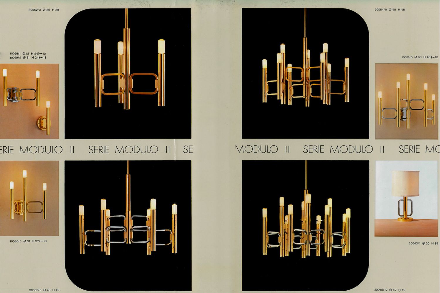 photo vinterior 1960s Italian Modernist Brass And Chrome Ceiling Lamp By Profili Industria Lampadari Spa 'Modulo Collection'