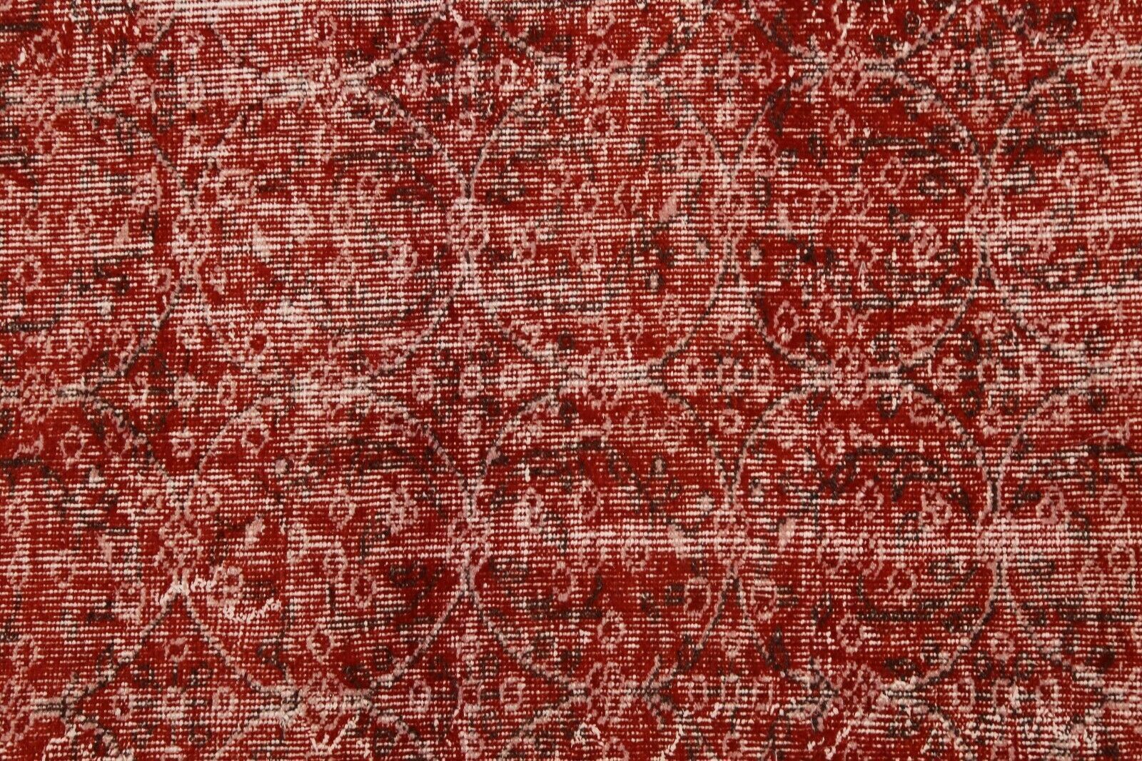 202x311 Cm Turkish Vintage Oushak Red Carpet Hand Knotted Floral Distressed Rug 6'6x10'2 Ft photo Textiles