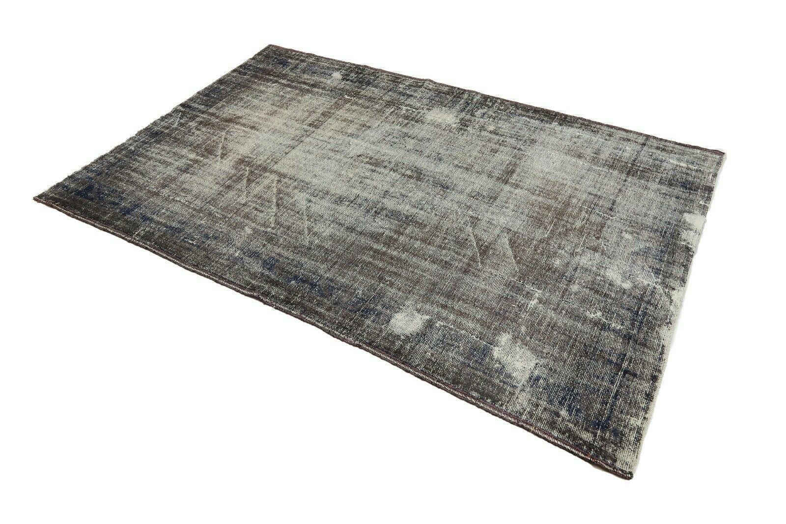199x303 Cm Antique Turkish Distressed Oushak Rug Gray Hand Knotted Faded Modern 6'5x9'9 Ft