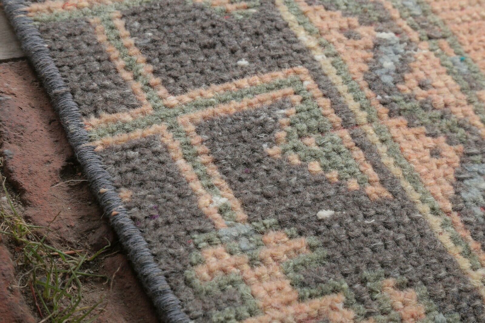 118x328 Cm Orange Vintage Hallway Runner Rug Turkey Oushak Wool Handwoven Floral Rug 3'9x10'8 Ft photo buy