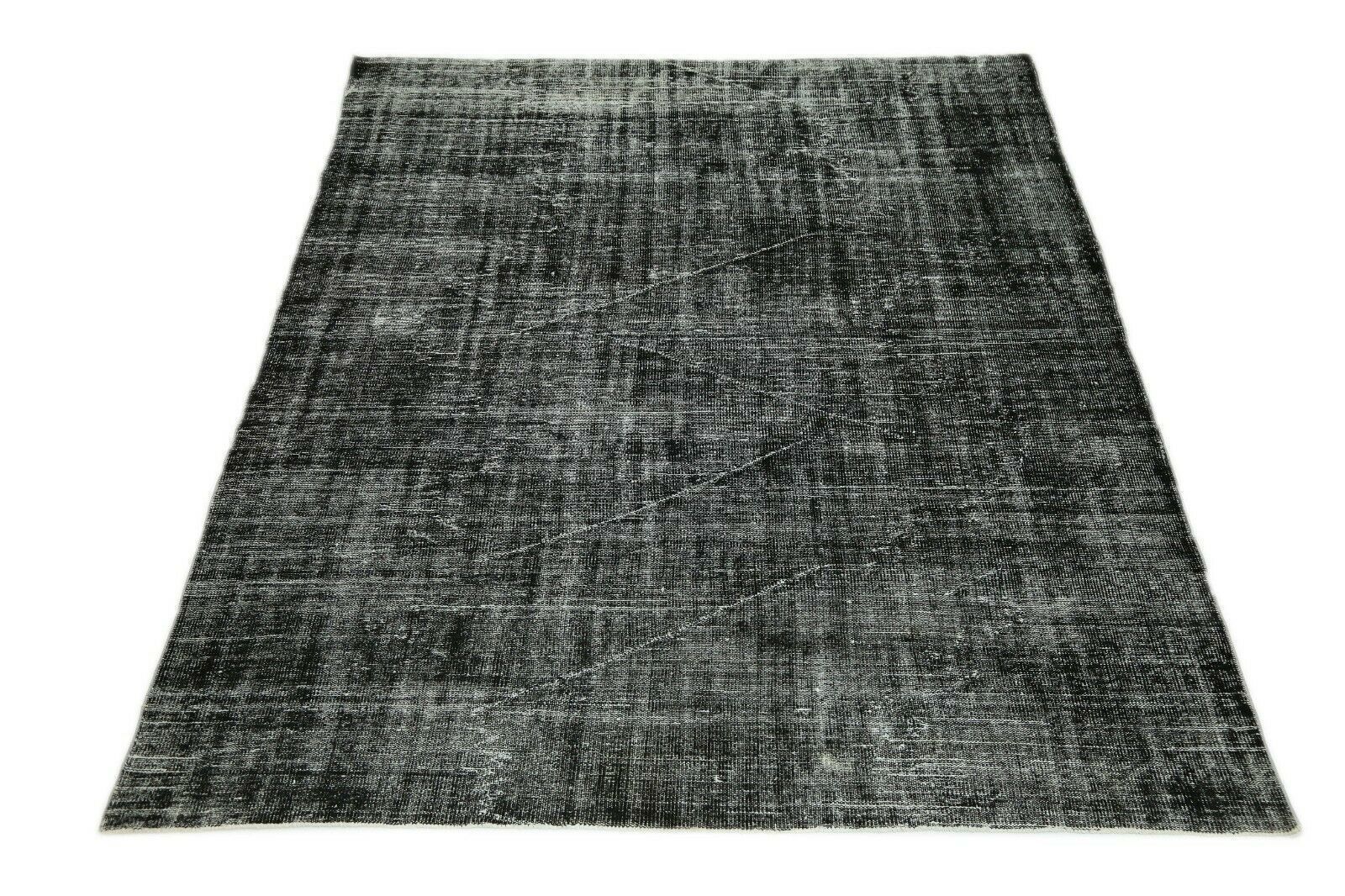 222x275 Cm Black Turkish Area Distressed Vintage Living Room Oushak Handmade Wool Rug 7'2x9 Ft photo furniture