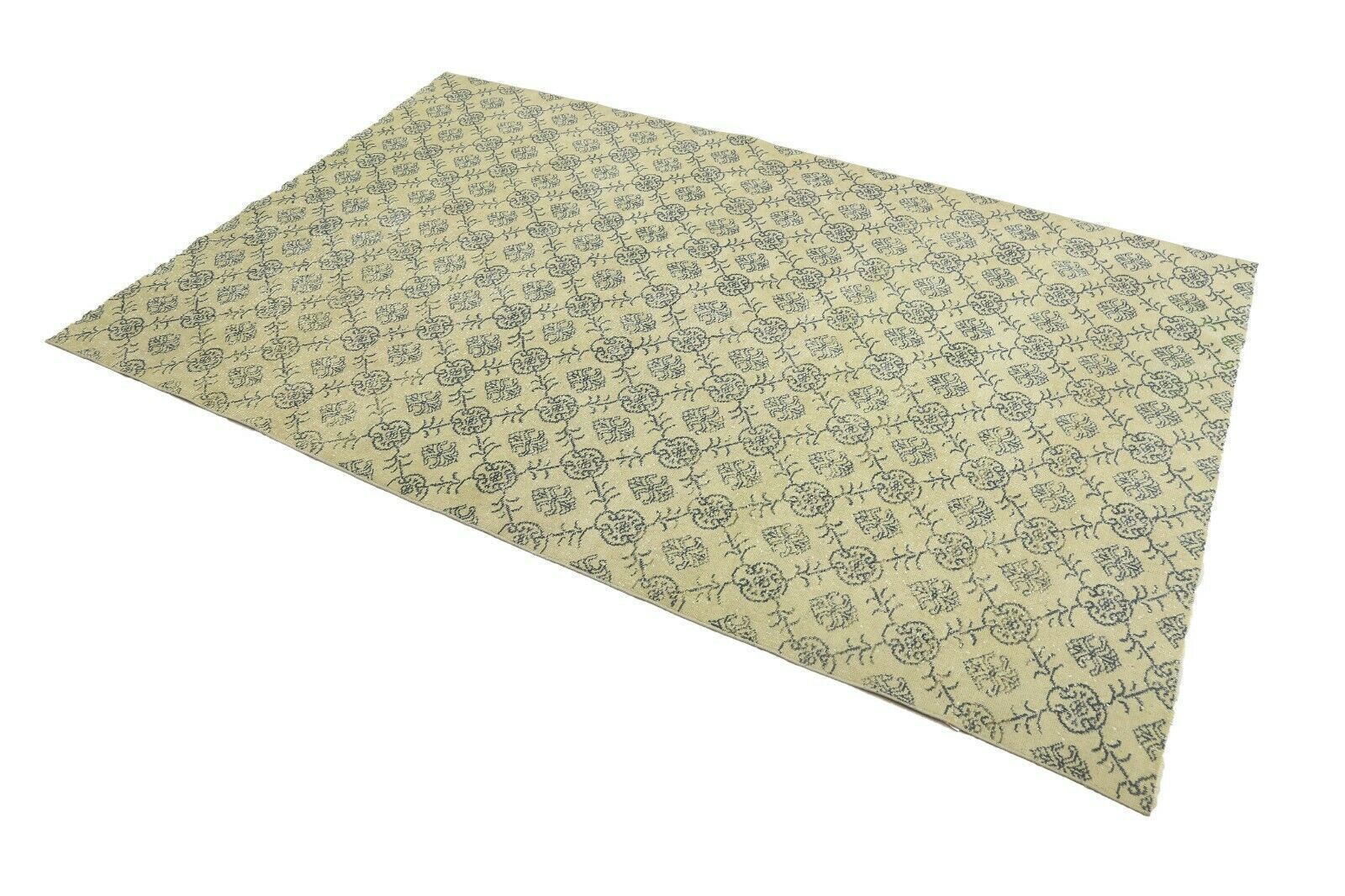200x315 Cm Rare Handmade Turkish Area Rug Art Deco Distressed Wool Carpet Beige 6'6x10'4 Ft photo furniture
