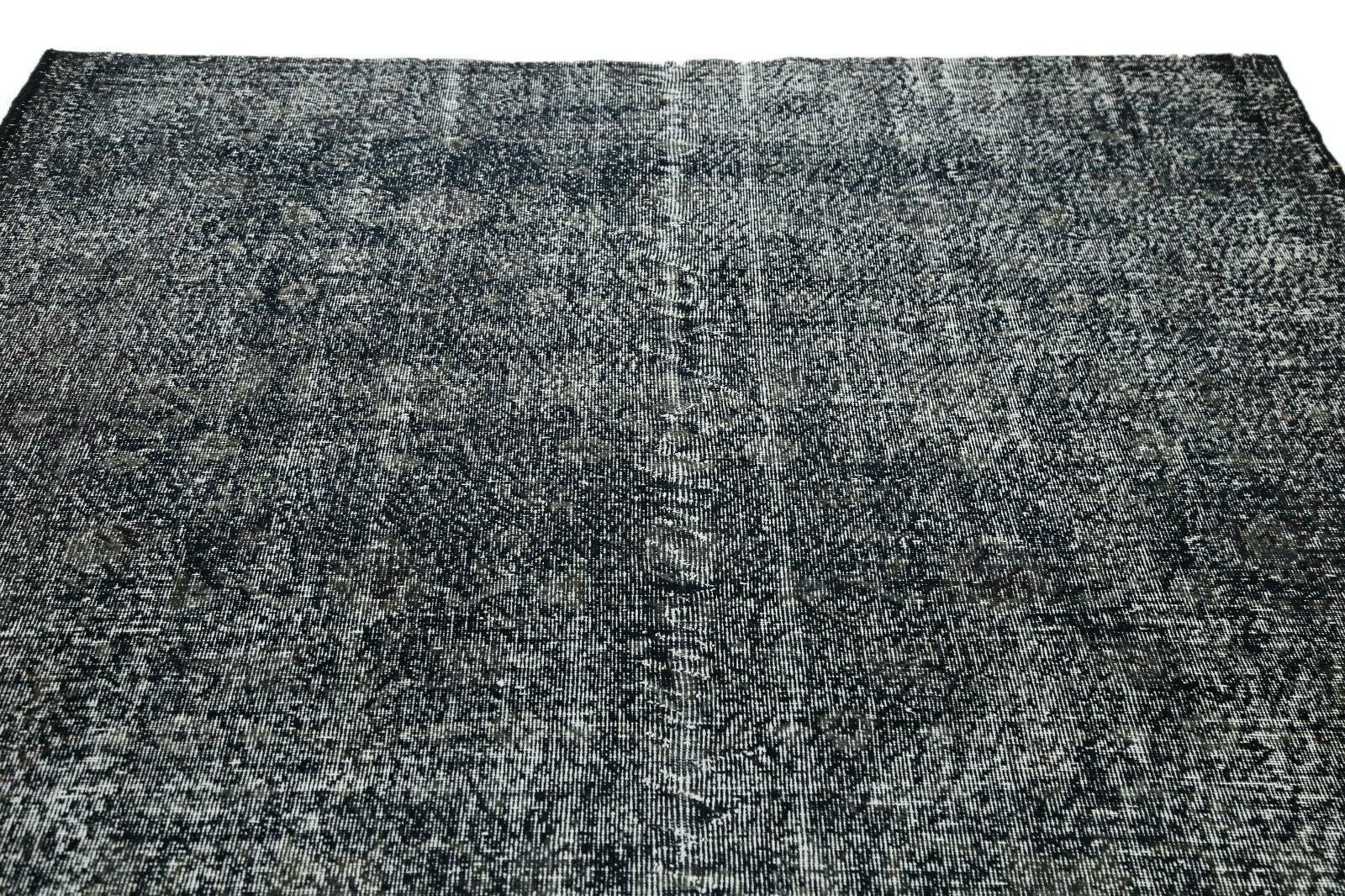 208x324 Cm Black Turkish Area Distressed Vintage Living Room Oushak Handmade Wool 6'8x10'6 Ft photo 645.0