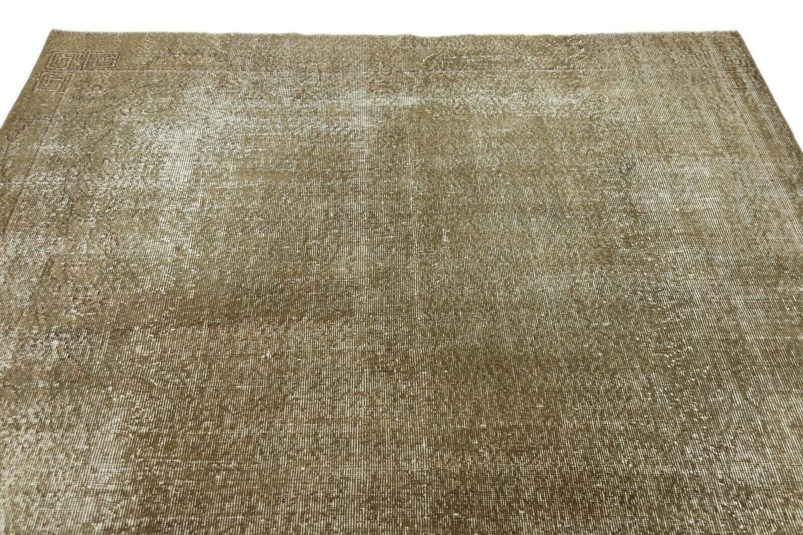 205x311 Cm Vintage Turkish Rug Oushak Distressed Brown Hand Knotted Beige Rare 6'7x10'2 Ft photo Textiles