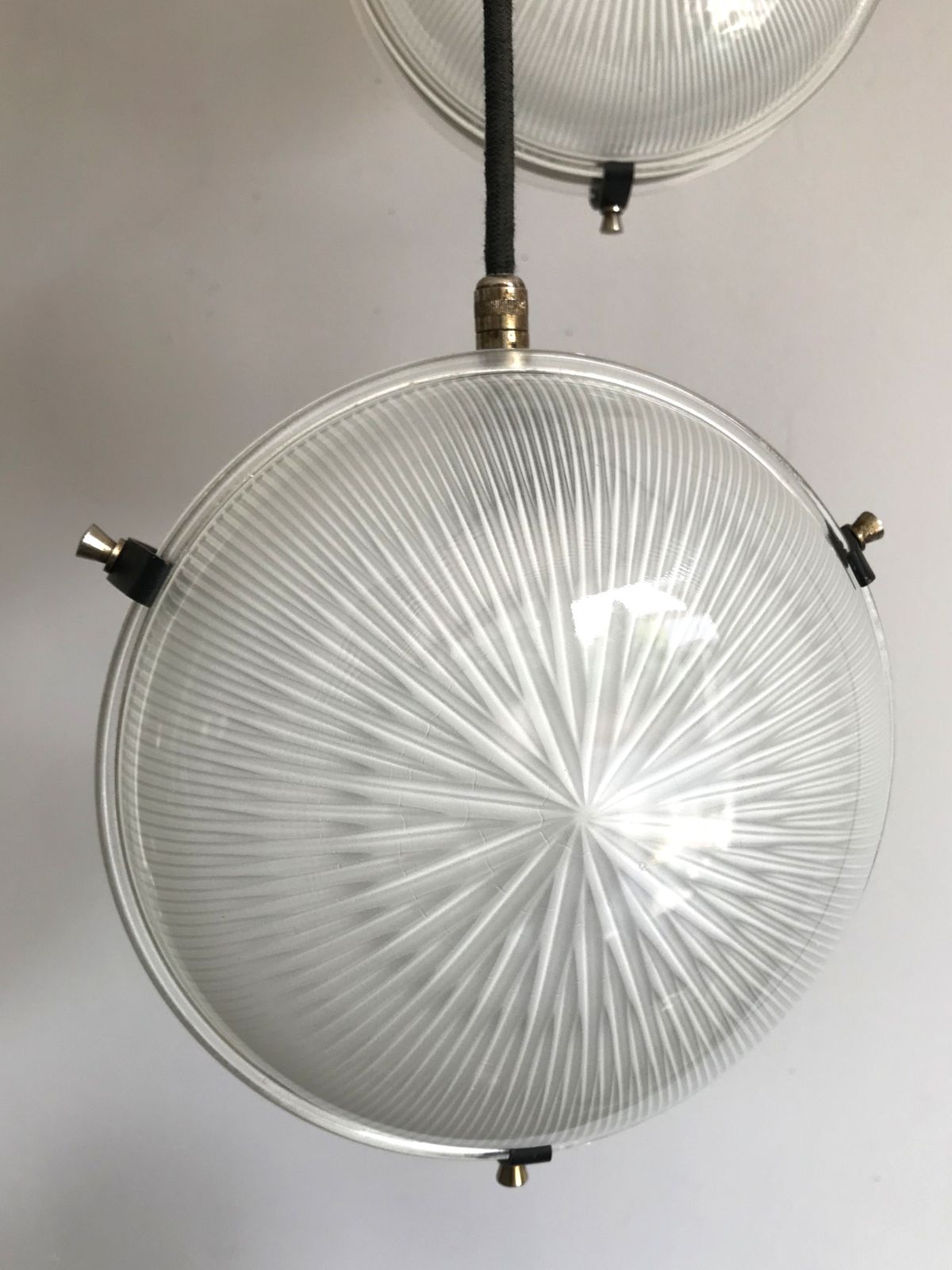 Lighting Sergio Mazza For Artemide Italian Glass And Brass Pendant Lamp, 1960s photo