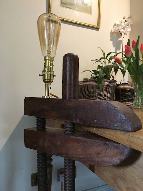 Vintage Cabinet Makers Clamp Table Light photo vintage