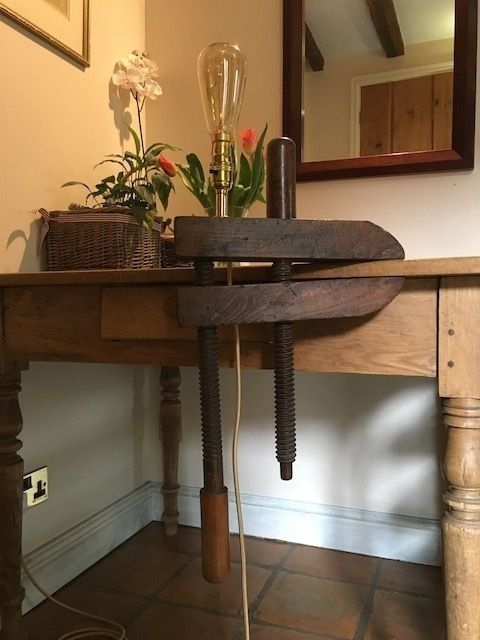 Vintage Cabinet Makers Clamp Table Light