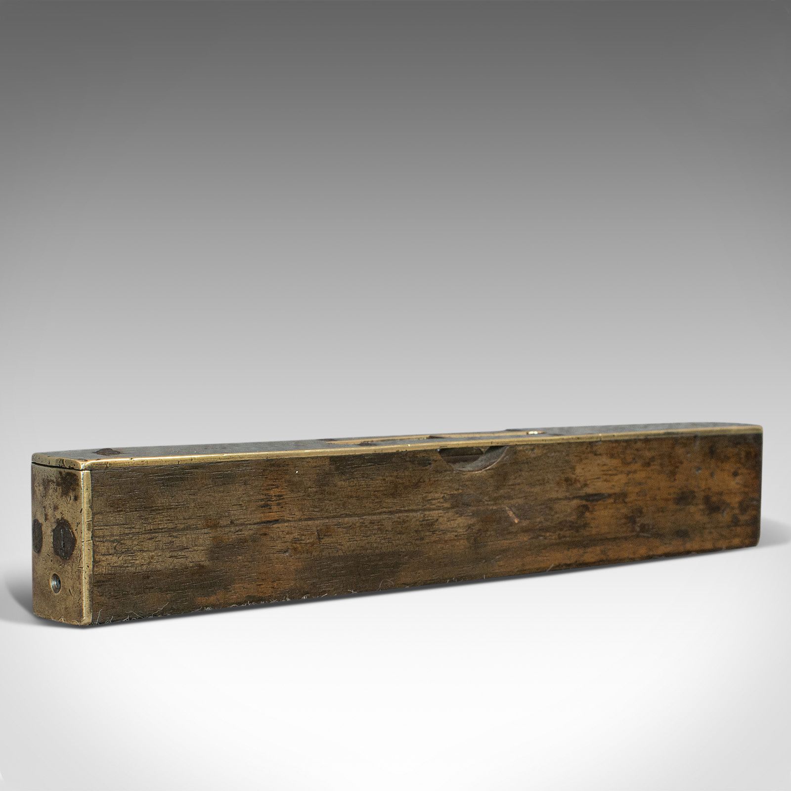 Antique Master Craftsman's Spirit Level, English, Brass, Desk, Victorian, 1850 photo vintage